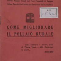 Pnf, Sezione Massaie rurali dei Fasci femminili di Bologna, Come migliorare il pollaio rurale, Bologna, 1935. 