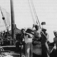 Colazione a bordo del trabaccolo Luigi L. del signor Luigi Lazzarini nell'agosto 1939. Collezione privata Dino Brizzi