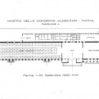 Settembre 1940. Mappa allestimento mostra delle conserve alimentari (archivio storico Fiere di Parma).