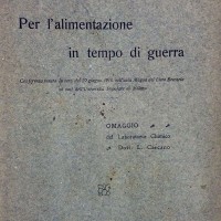 Luigi Carcano, Per l’alimentazione in tempo di guerra, Milano, 1918