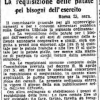 La requisizione delle patate per i bisogni dell’esercito, in «Il Resto del Carlino», 26 giugno 1917