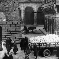 La distribuzione della farina a Bologna, 1915, foto. Museo del Risorgimento, Bologna