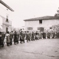 Questa foto del 1950 ritrae un gruppo di cernitrici impiegate nel magazzino Garagnani di Savignano sul Panaro, detto “Fabbricone”. Sui carrelli sono accatastate cassette di frutta